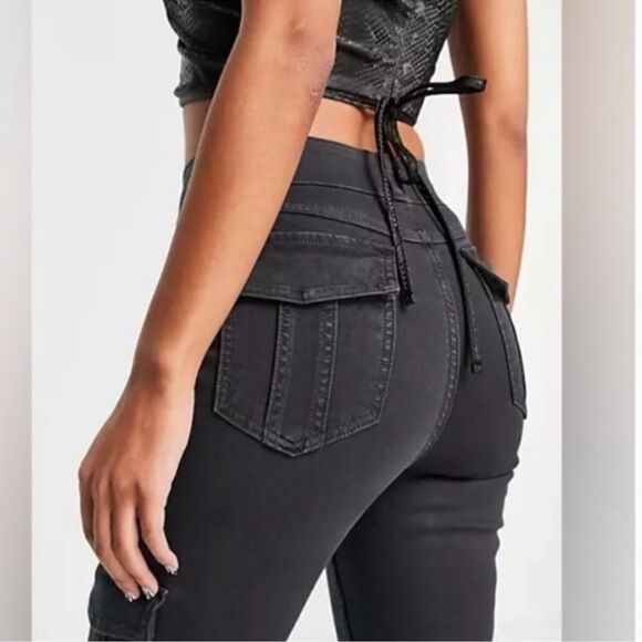 Spanx stretch twill ankle cargo pant and washed black C17 - Picture 3 of 10